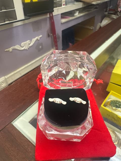 White Bunny Face Stud Earrings