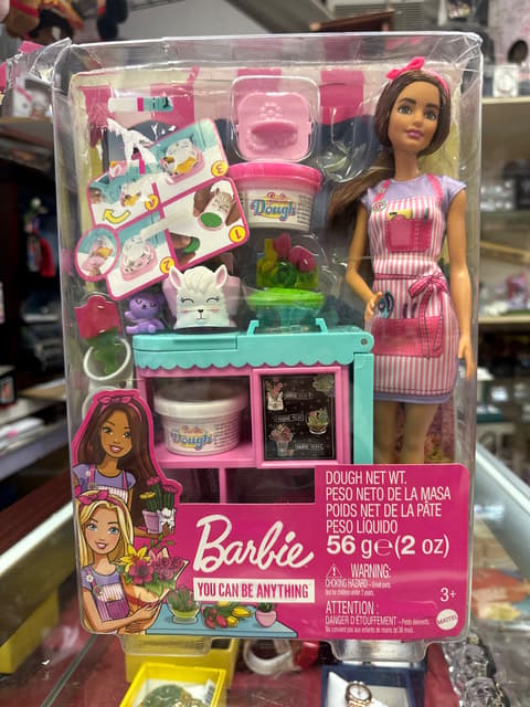 Barbie Florist Doll Playset With Dough