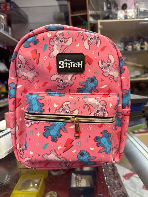Disney Stitch And Angel Pink Mini Backpack