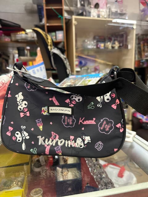 Black Kuromi Print Shoulder Bag