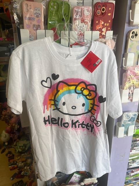 White Hello Kitty Rainbow Graphic Tee