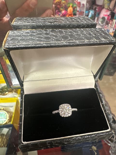 Halo Ring in Embossed Ring Box