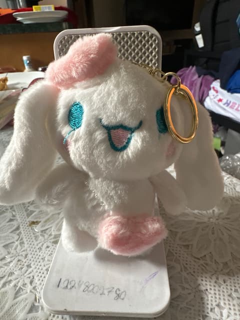 Cinnamoroll-Style Plush Keychain