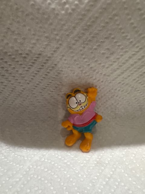 Small Vintage Garfield PVC Figure in Pink Sweater