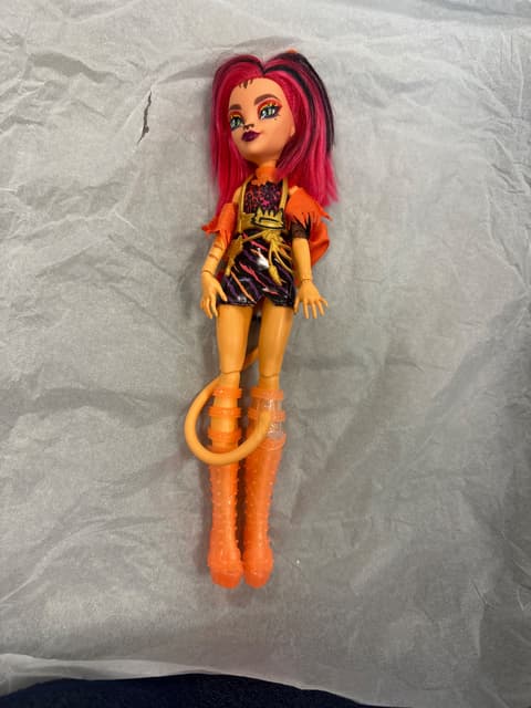 Pink-Haired Cat Girl Doll With Tail And Orange Boots