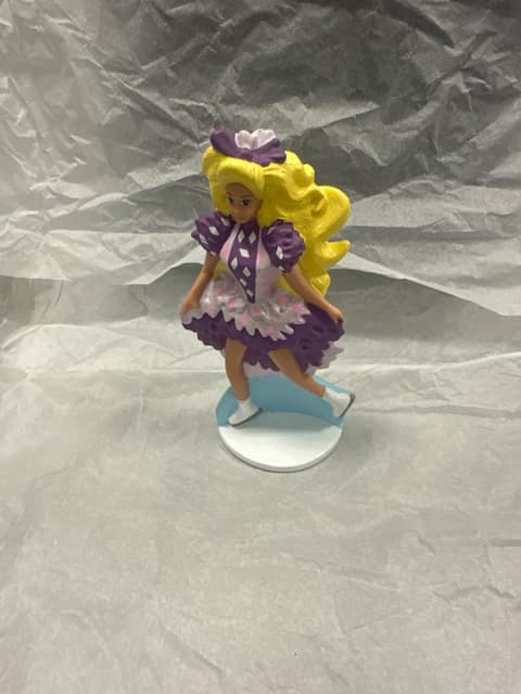 Vintage Ice Skater Figurine In Purple Dress