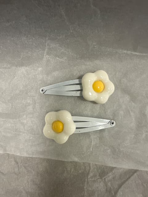 Fried Egg Flower Hair Clips (Set of 2)