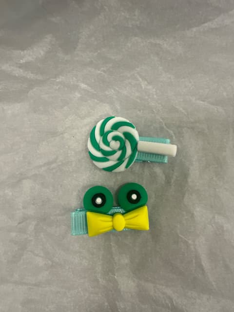 Lollipop And Bow Hair Clip Set
