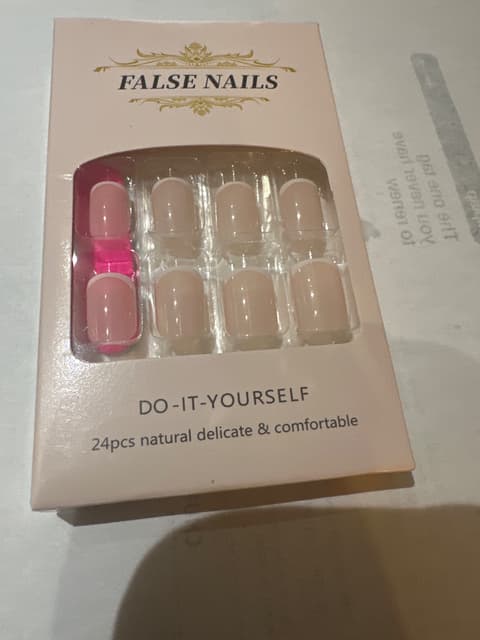 French Tip False Nails, Set of 24