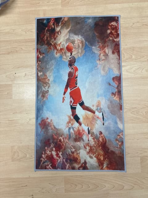 Michael Jordan Sistine Chapel Mural Print Rug