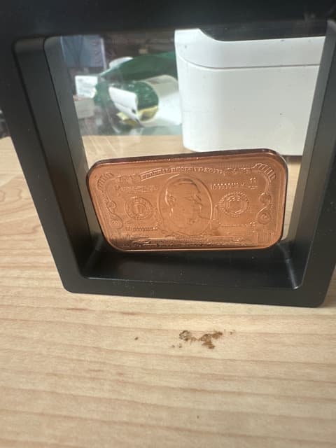 One Thousand Dollar Bill Copper Bar Novelty Ingot