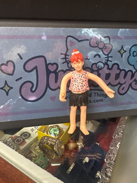 Vintage Pebbles Flintstone Figure - Leopard Print Dress