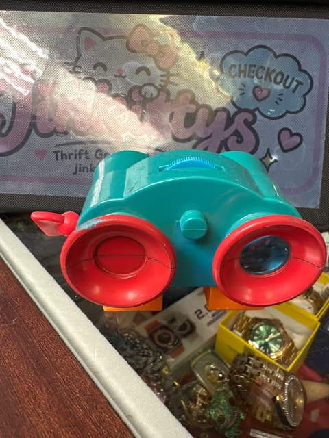 Kids Toy Binoculars - Teal/Red/Orange Plastic