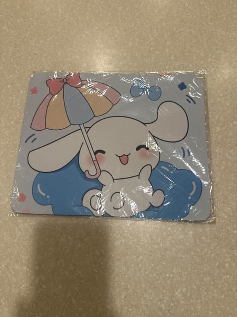 Kawaii Bunny with Umbrella Mouse Pad