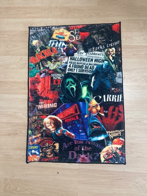 Horror Movie Collage Area Rug, Classic Slasher Characters