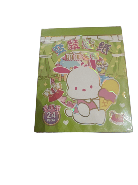 Kawaii Bunny Dress-Up Sticker Book - 24 Holographic Sheets