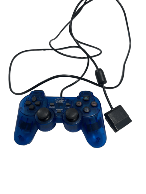 Yobo Gameware PS2 Wired Controller, Clear Blue