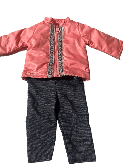 OG My Life Doll Outfit Coral Jacket Denim Pants Set