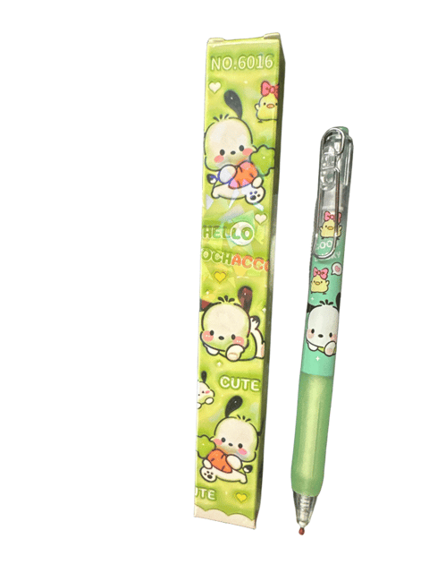 Sanrio Pochacco Retractable Pen with Clip Green Boxed