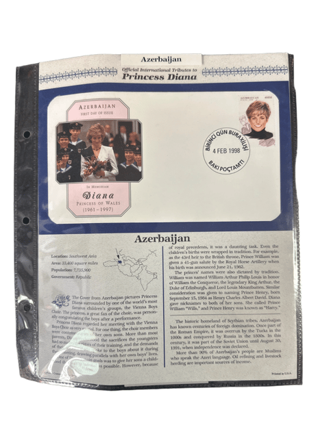 Princess Diana Azerbaijan First Day Cover Stamp 1998