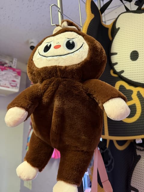 Labubu Brown plush backpack