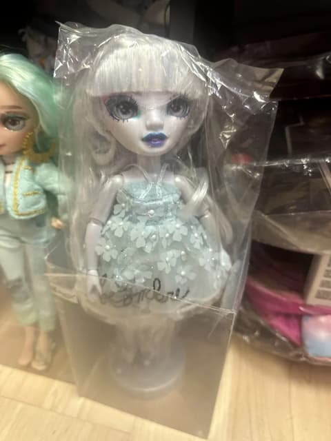 Ghost-Pale Fashion Doll in Mint Floral Dress