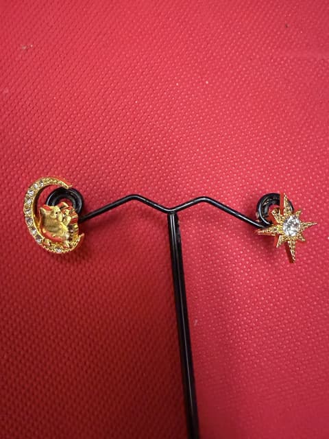 Moon and Star Earings Gold