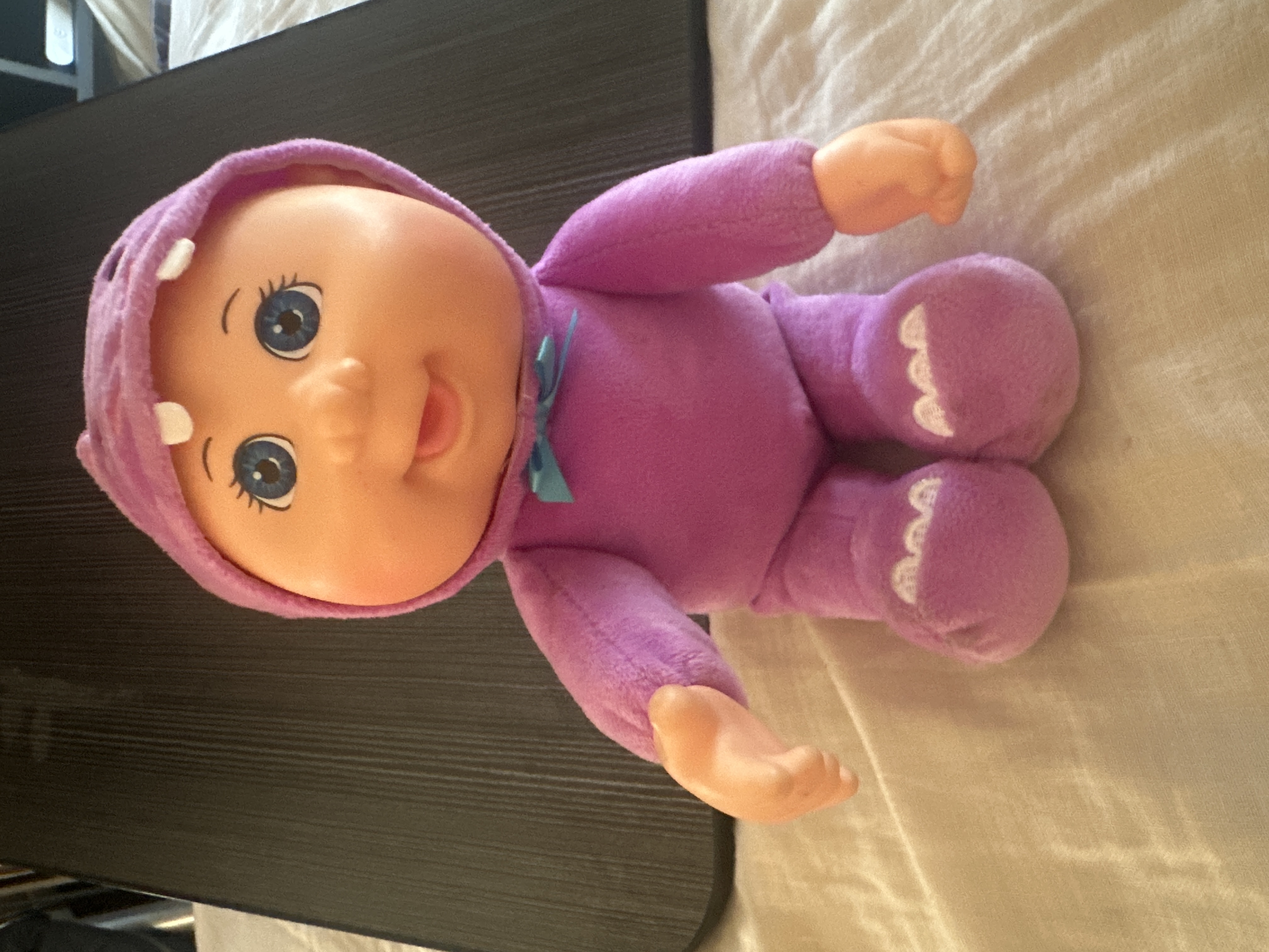 Cabbage Patch Kids Cutie Plush Doll in Purple Dino Hoodie