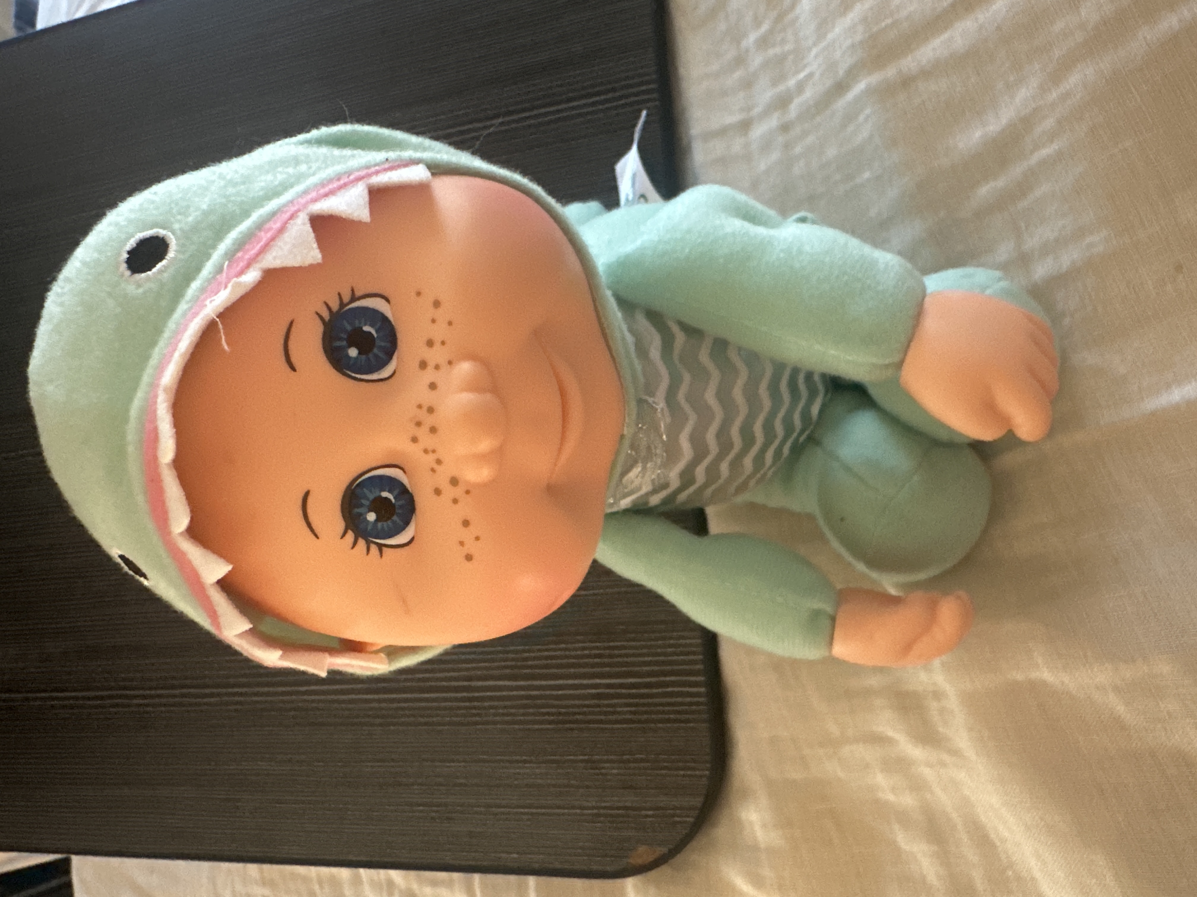Baby Doll In Green Shark Costume
