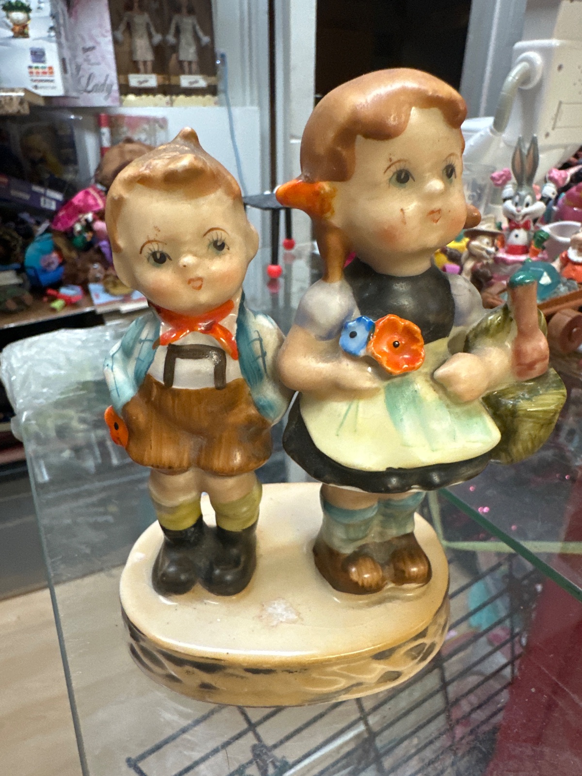 Vintage Ceramic Boy And Girl Figurine