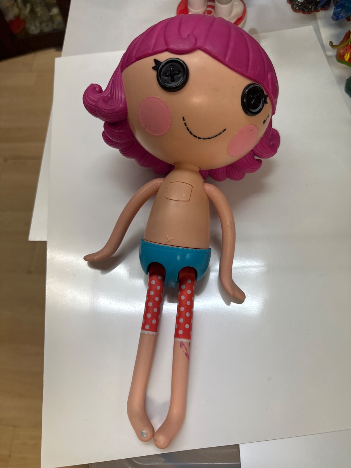 Lalaloopsy Doll with Pink Hair and Polka Dot Leggings