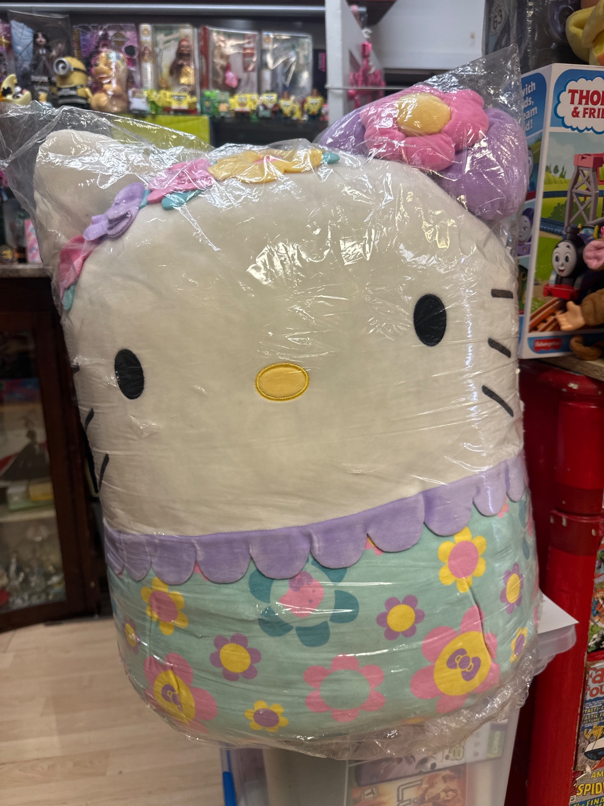 Large Hello Kitty Floral Plush Pillow
