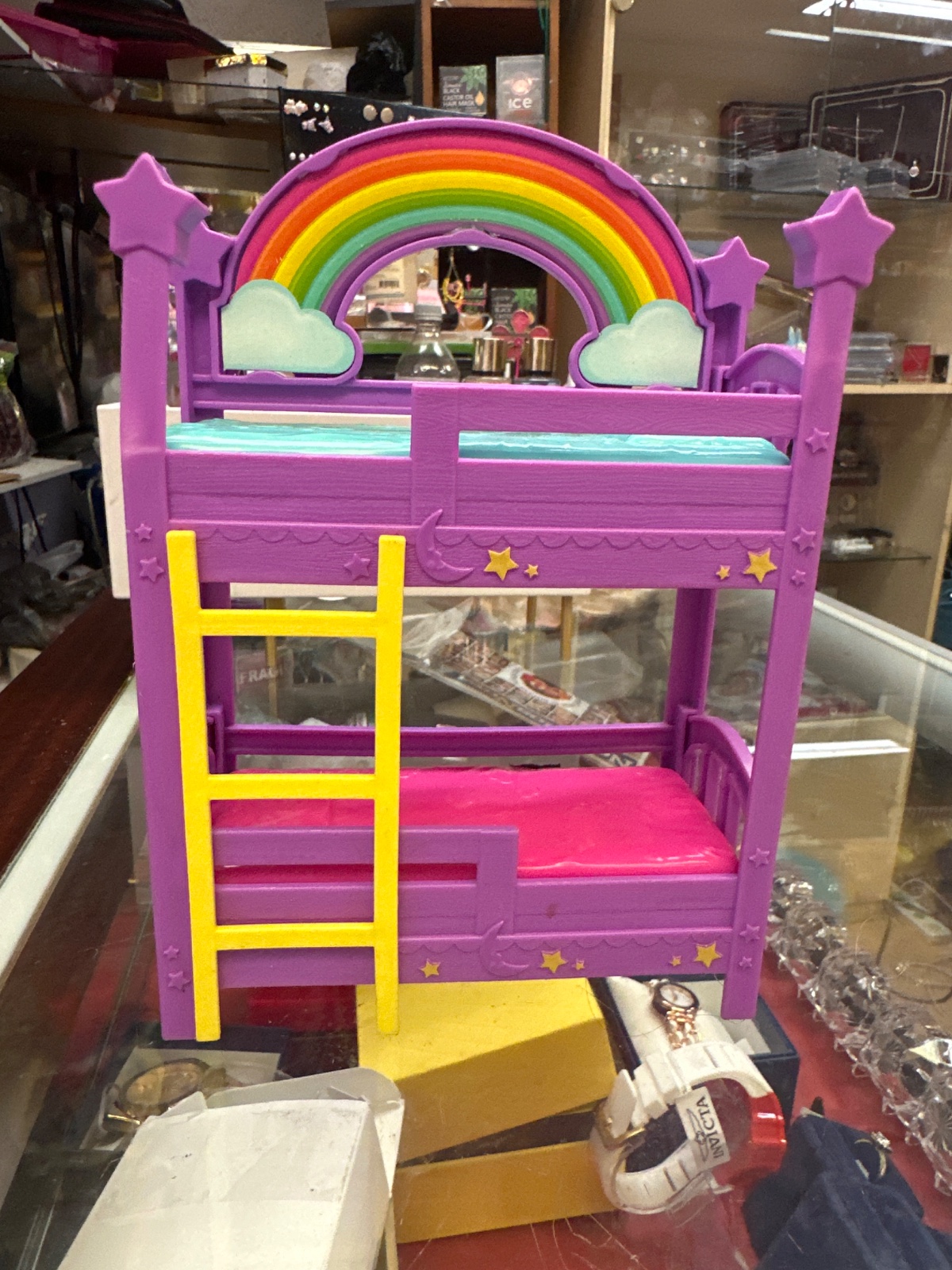 Purple Rainbow Dollhouse Bunk Bed
