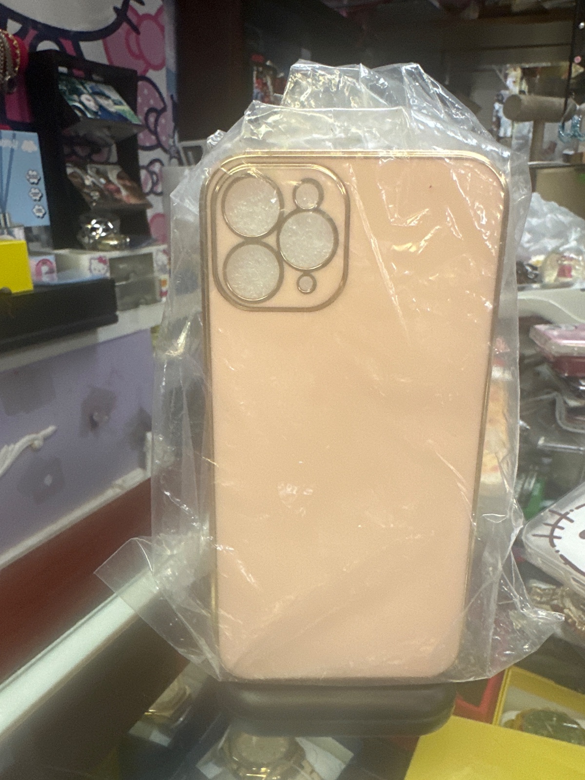 Blush Pink Iphone Case With Gold Trim