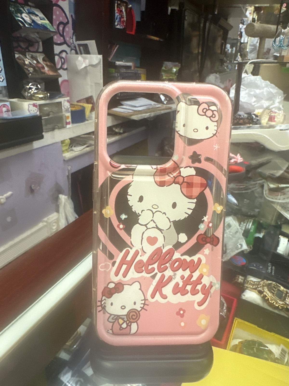 Pink Kitty Print Phone Case