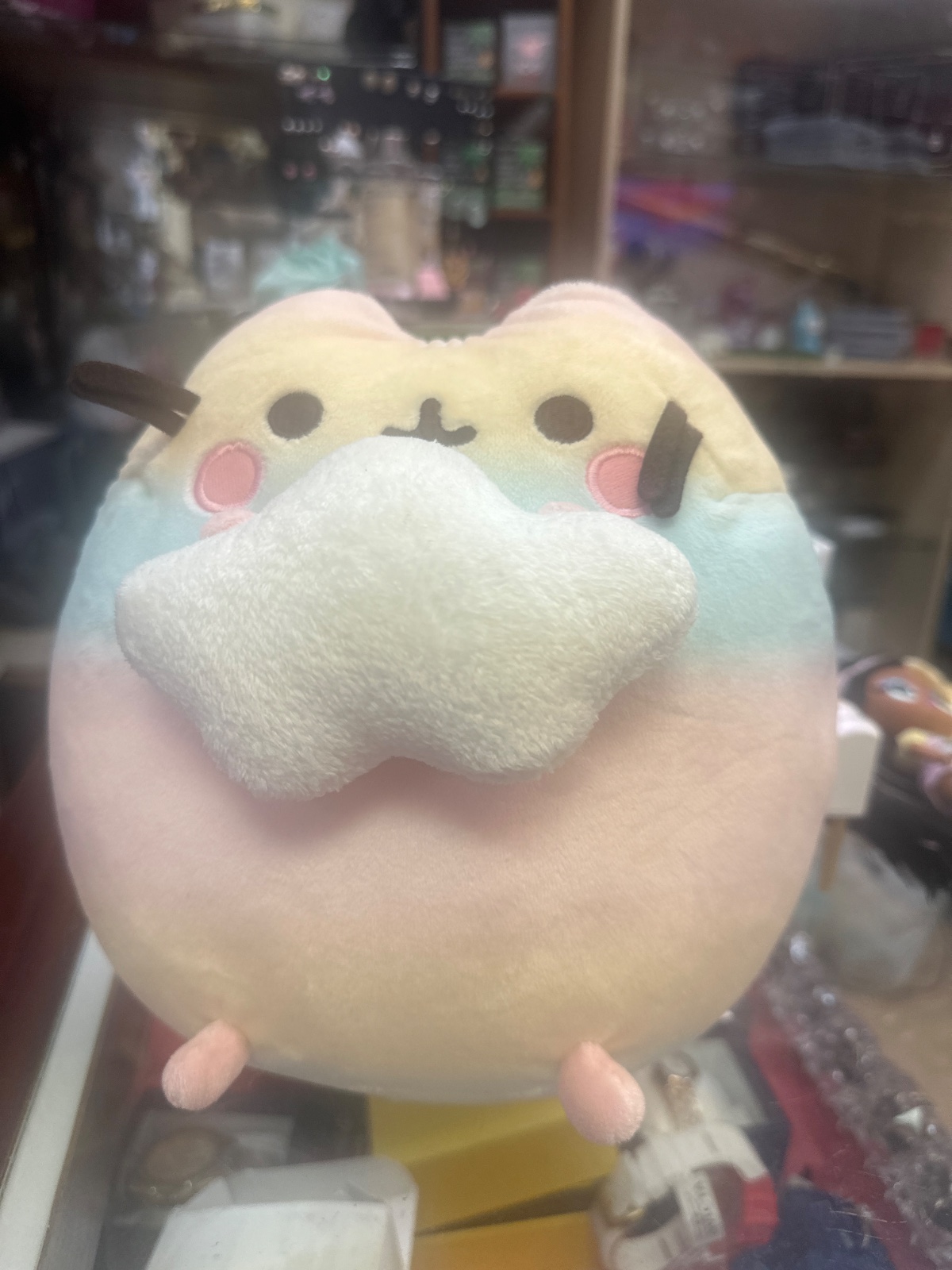 Round Pastel Bird Plush with Big Fluffy Beak