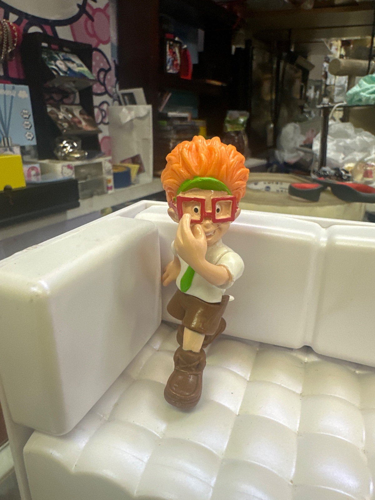 Orange-Haired Nerd Boy Figure with Red Glasses