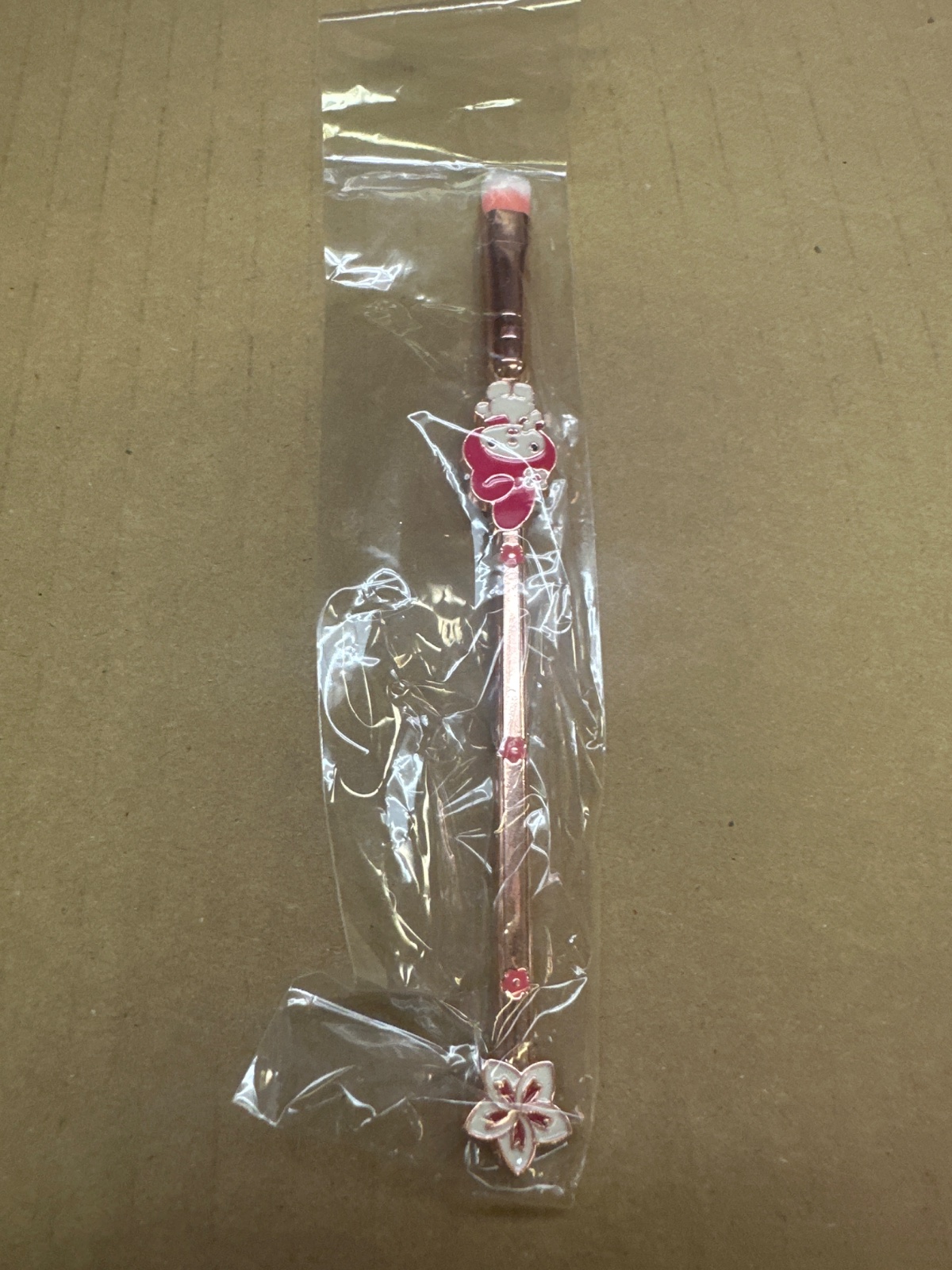 Rose Gold Hello Kitty Makeup Brush with Sakura Charm