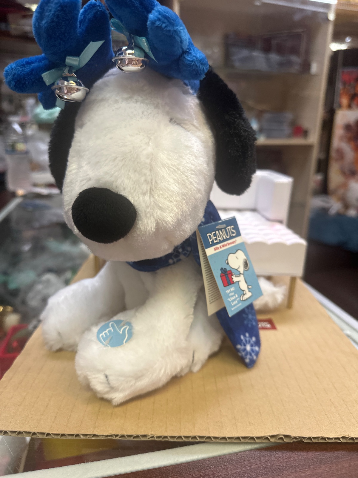 Peanuts Silly & Wild Snoopy Plush With Jingle Bell Antlers