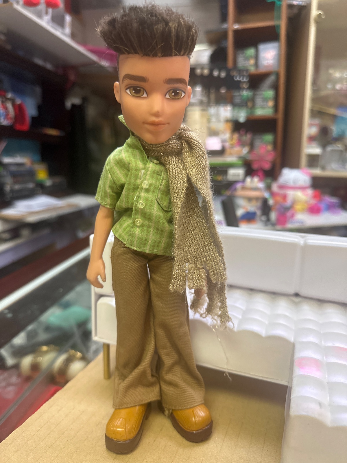 Bratz Boy Doll In Green Plaid Shirt With Scarf