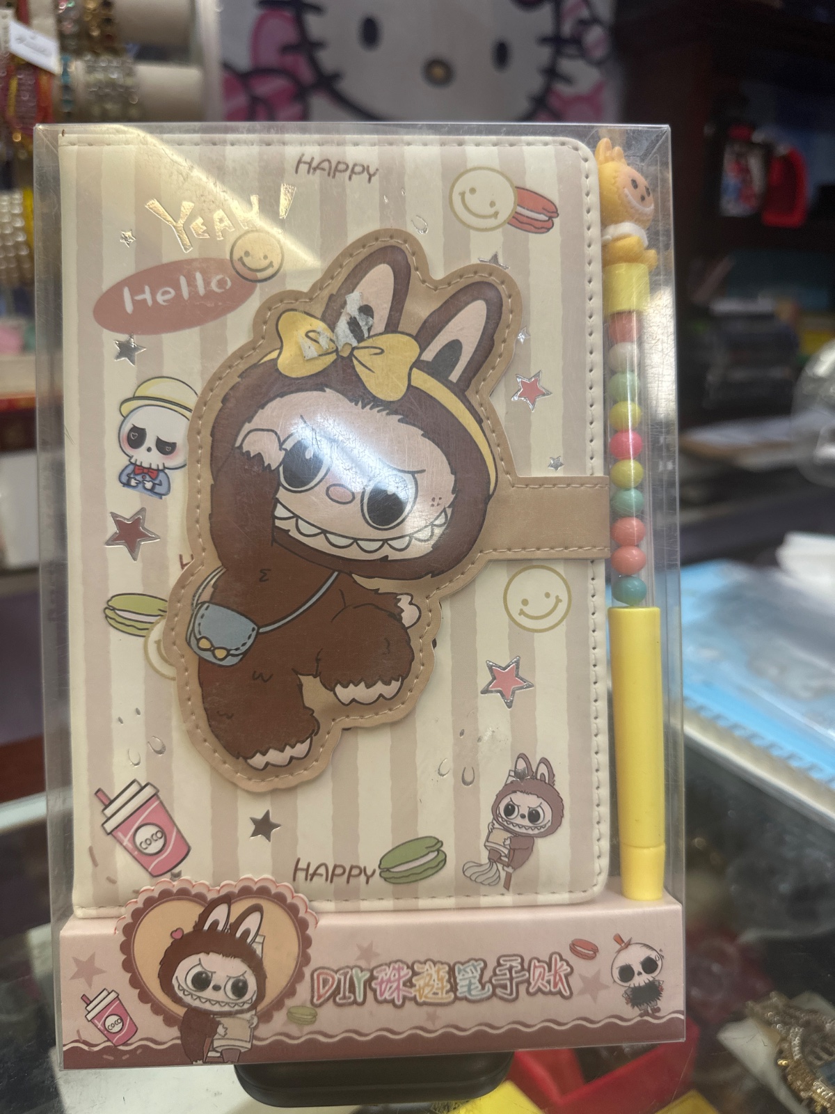 Kawaii Bunny Character Notebook with Beaded Pen