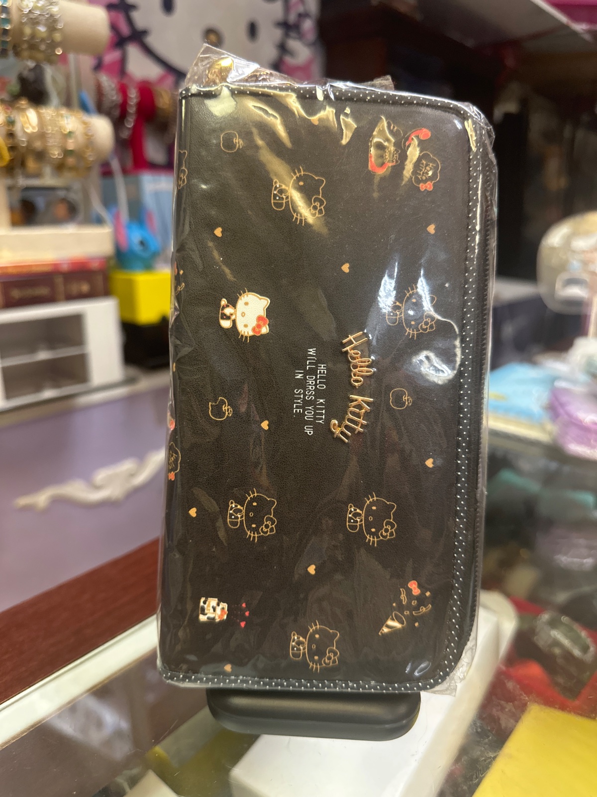 Black Hello Kitty Zip-Around Wallet