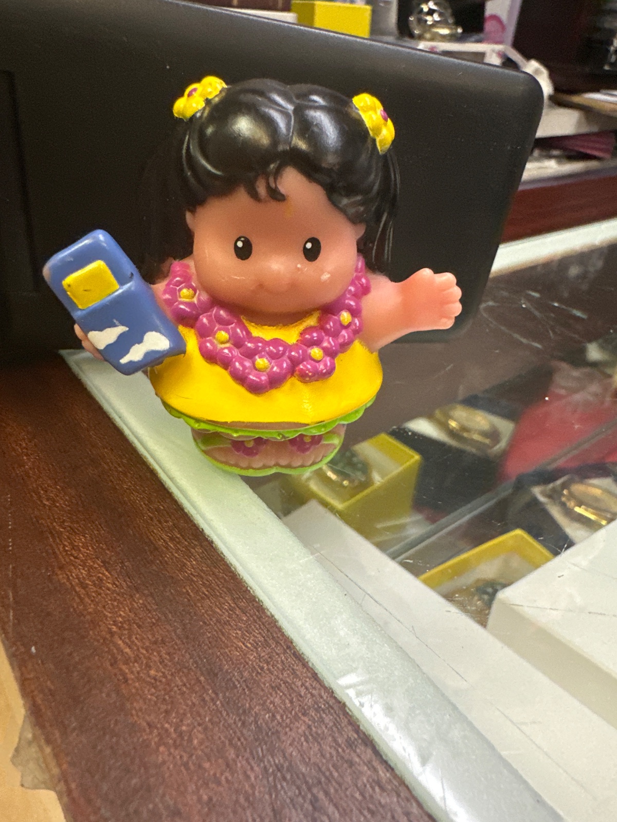 Little People Girl Figure With Lei And Phone