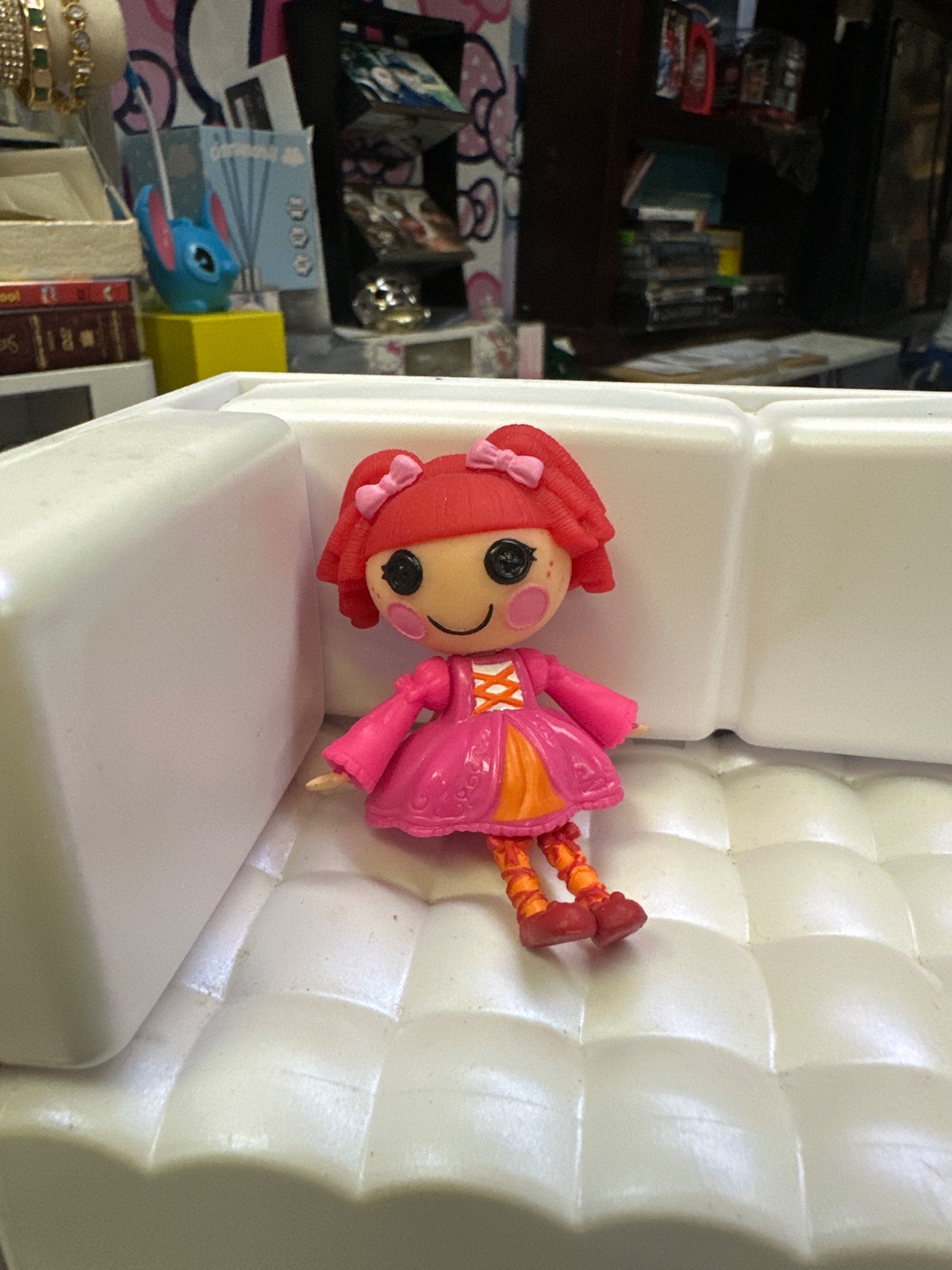Mini Lalaloopsy Doll with Red Hair and Pink Dress