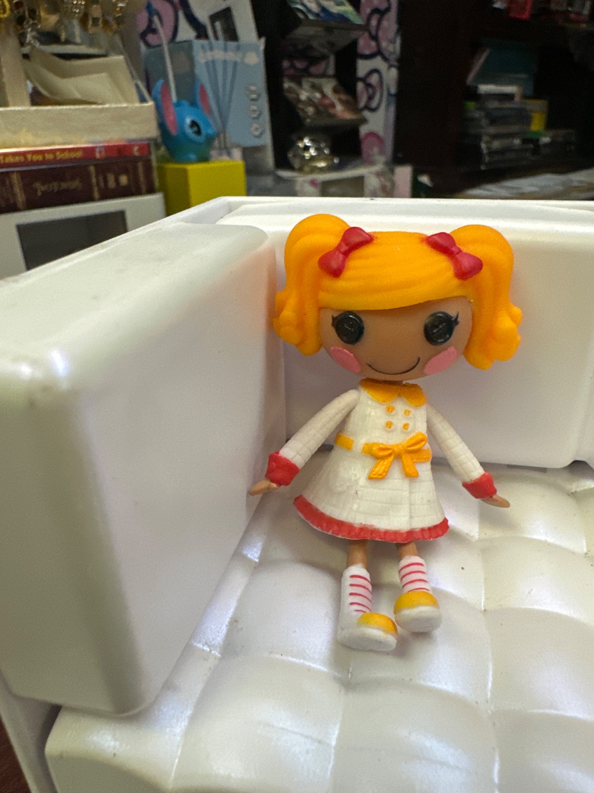 Mini Lalaloopsy Doll with Orange Pigtails and White Dress