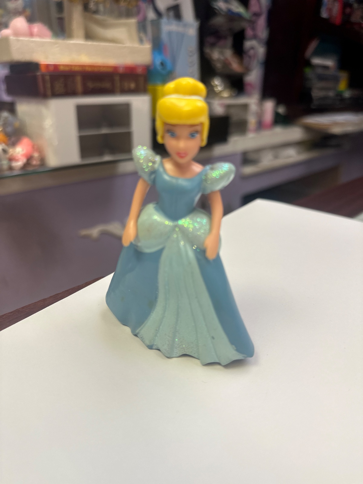 Cinderella Figure In Glitter Blue Gown