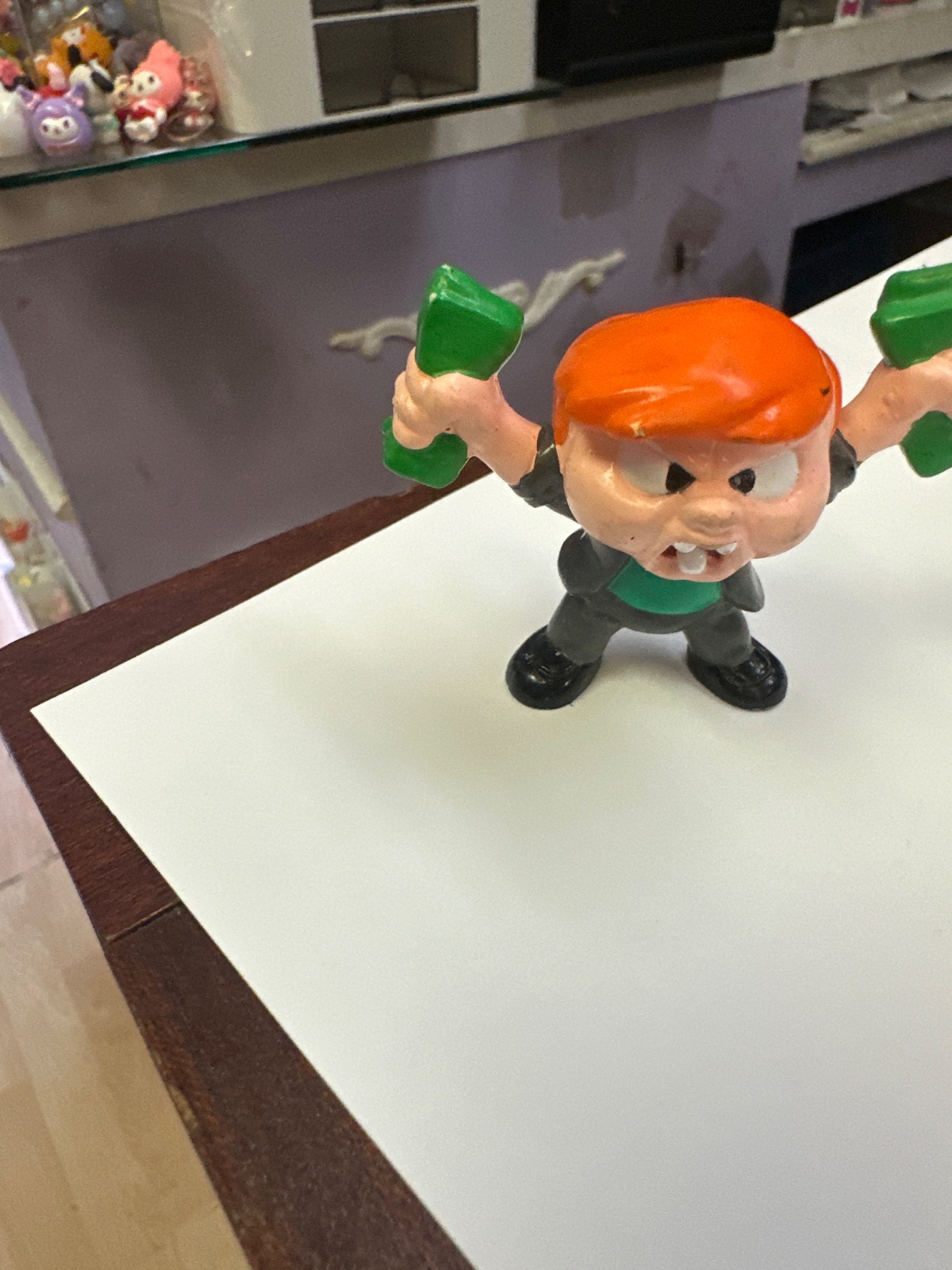 Vintage Grumpy Weightlifter Figure With Orange Hair