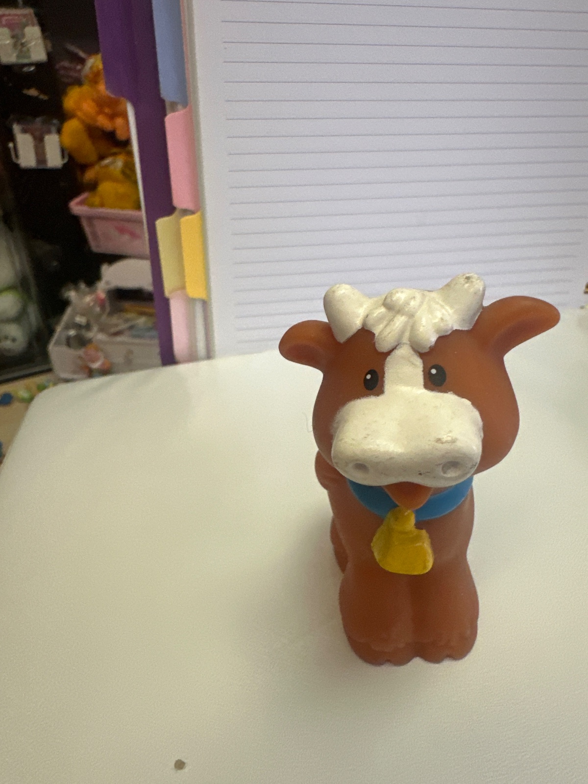 Little Bull Toy Figure With Bell Collar