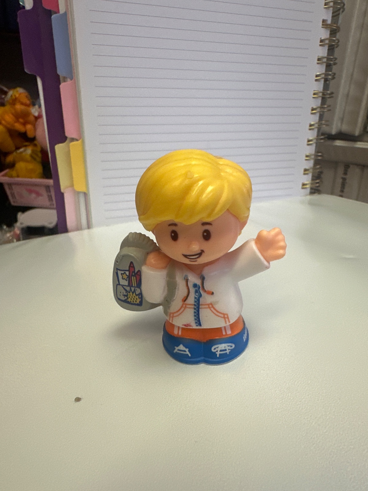 Little People Blonde Boy Figure With Space Backpack