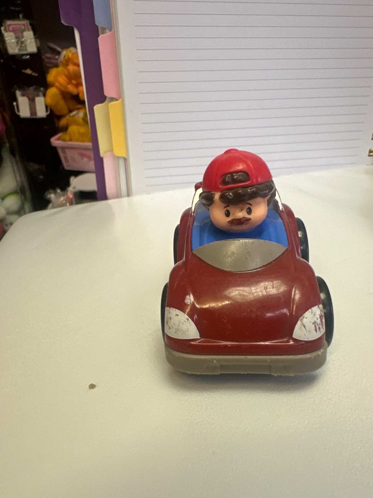 Little Red Toy Car With Driver Figure